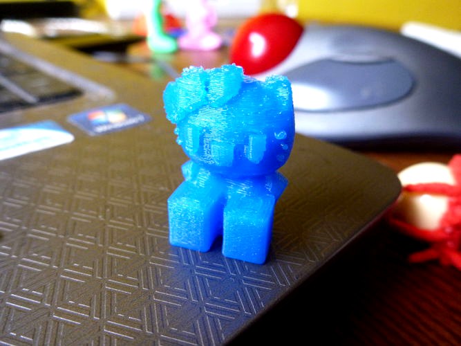 Hello Kitty Printable Blocky Version Easy Print | 3D