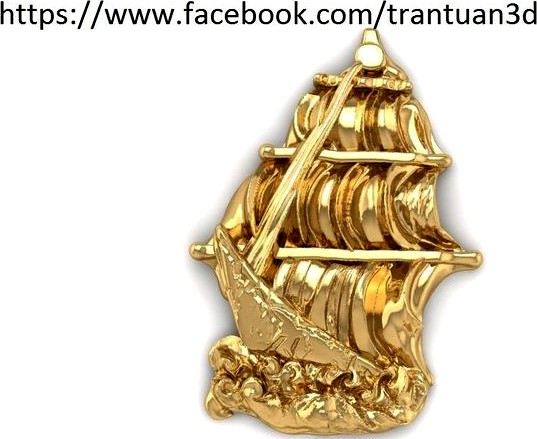18 Gold Boad Pendant | 3D
