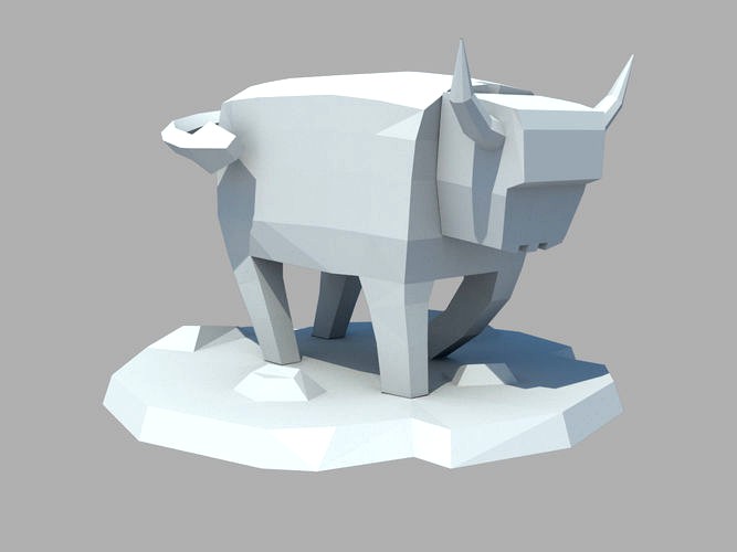 stylized bull statue | 3D