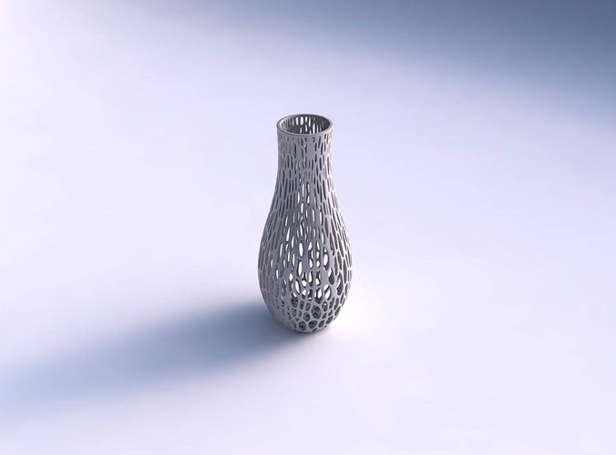 Vase curved with fine organic lattice | 3D