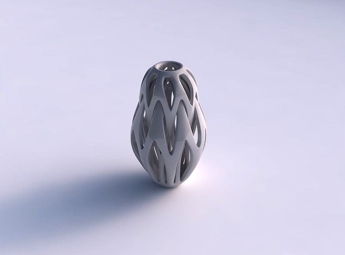 Vase spherical tapered with intertwining thick lines tapered | 3D