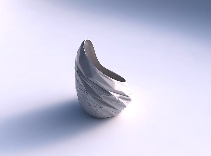 Vase Tide with partial random triangle plates | 3D