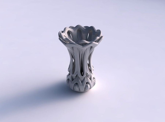 Vase flower funnel with beveled intertwining lines tapered 2 | 3D