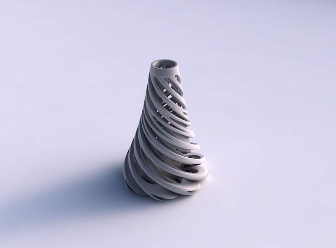 Vase flask with twisted inner and outer lines very twisted and tapered | 3D
