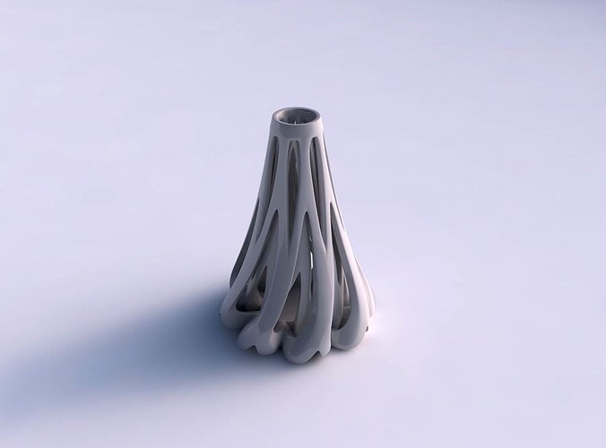 Vase flask with twisted inner and outer lines tapered | 3D