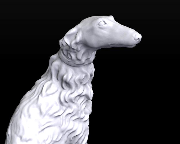 Sculpture  Russian wolfhound Borzoi Dog  | 3D