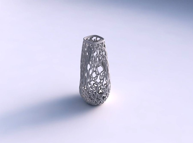 Bottom wide vase helix with twisted entangled lattice | 3D