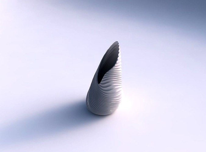 Vase Flame twisted with bent extruded lines 3 | 3D