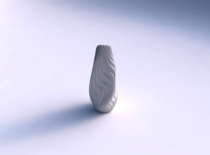 Top squeezed helix with wavy extruded lines 3 | 3D