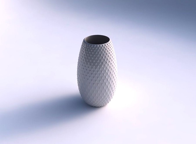 Spacious vase with grid piramides | 3D