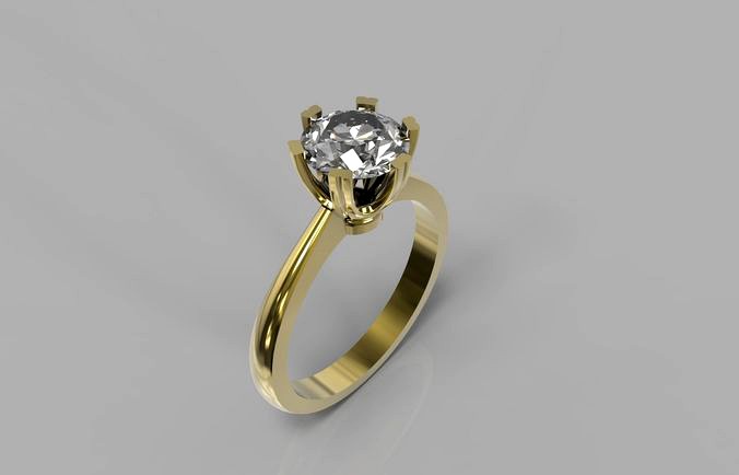 Married Ring with diamond | 3D