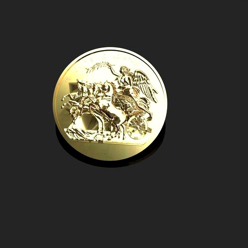 Athena medallion in the chariot | 3D