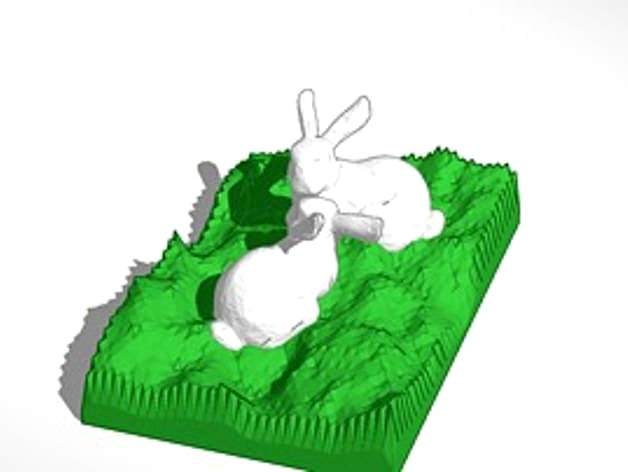 two bunnies looking at each other | 3D