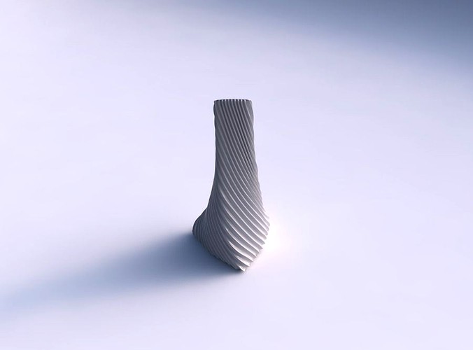 Vase twist grounded tipping triangle with bent extruded lines | 3D