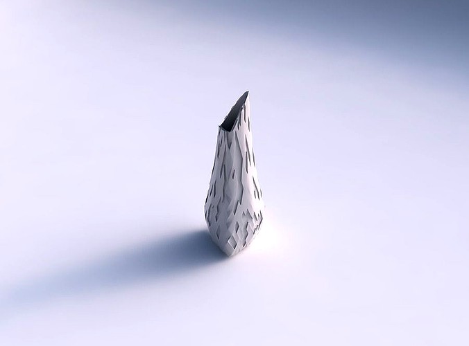 Vase puffy tipped triangle with cavities | 3D