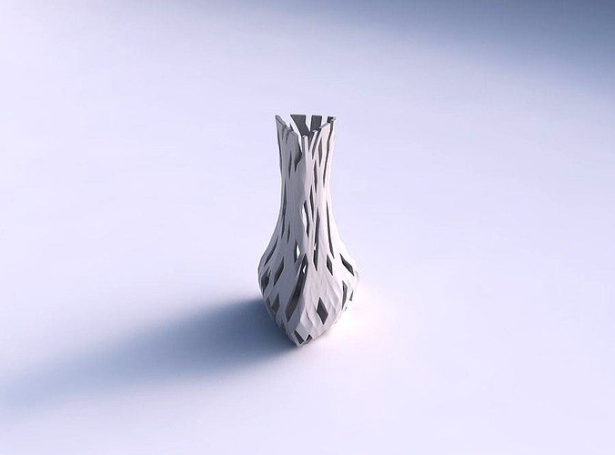 Vase puffy triangle with cuts | 3D