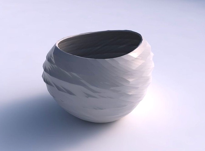 Bowl compressed 2 with rocky fibers | 3D