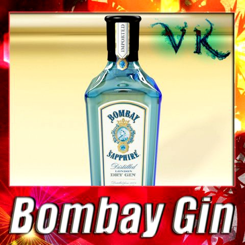 Photorealistic Bombay Sapphire Gin Bottle 3D Model