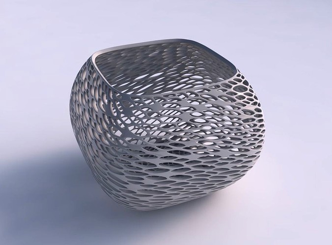 Bowl semi-quadratic with dense twisted organic lattice | 3D