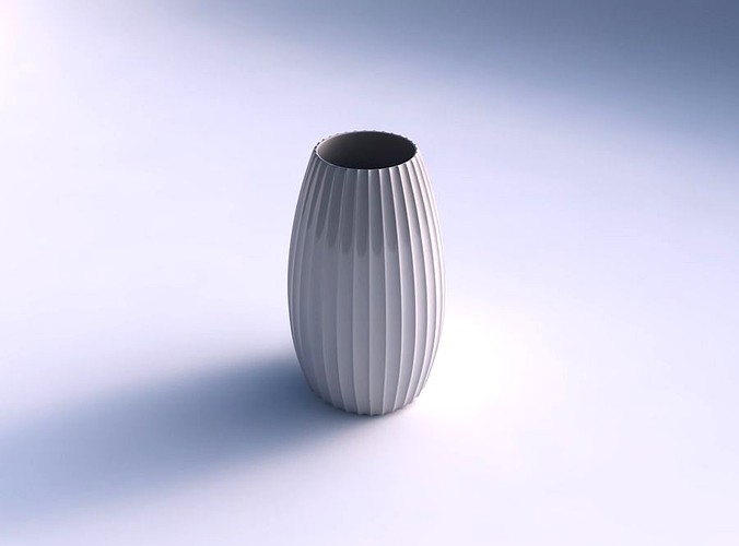 Spacious vase with extruded vertical lines | 3D