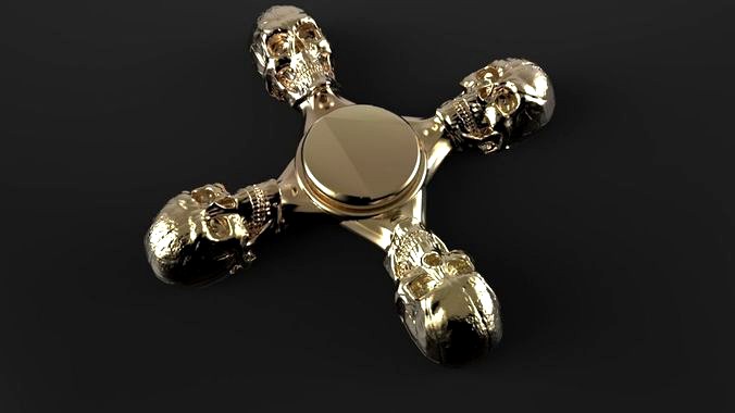 Premium spinner Skull 4-arm | 3D