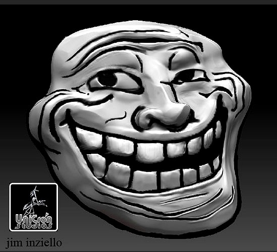 Troll Face and Posing Body | 3D