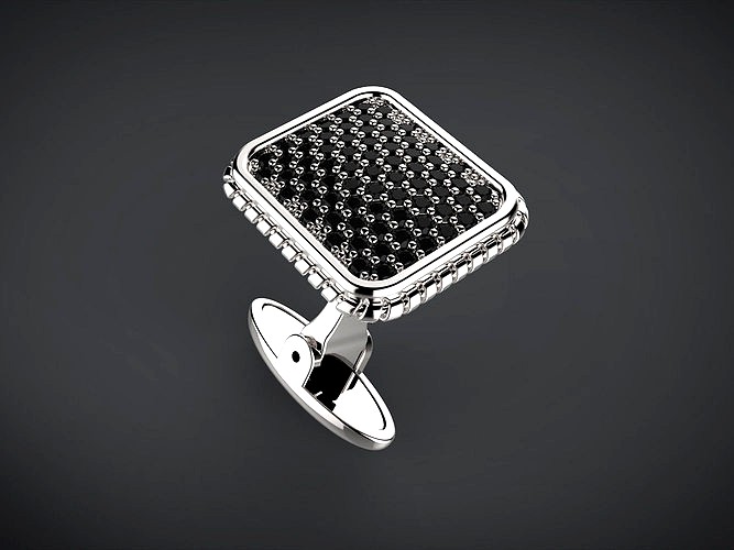 Cufflink rectangle 001 | 3D