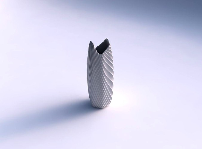 Vase double arc hexagon with bent extruded lines 3 | 3D
