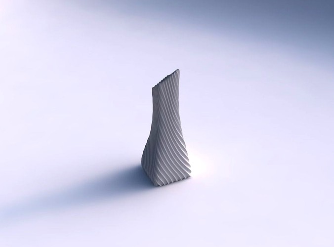Vase squeezed and bent rectangle 2 with bent extruded lines | 3D