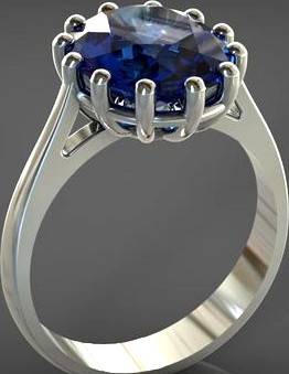 Ring with Sapphire | 3D