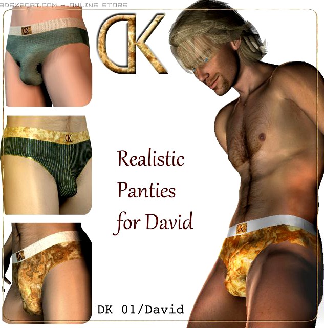 DK 01  Realistic Sexy Panties for David 3D Model