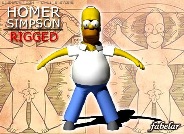 Homer Simpson rigged 3D Model