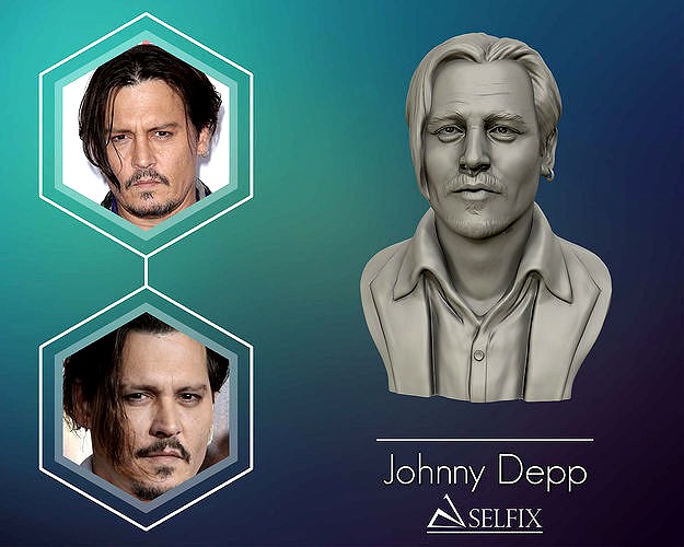 Johnny Depp 3D bust sculpture | 3D