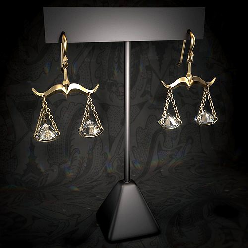 Libra Earrings | 3D