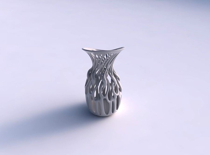 Vase wide with twisted branches eccentric | 3D