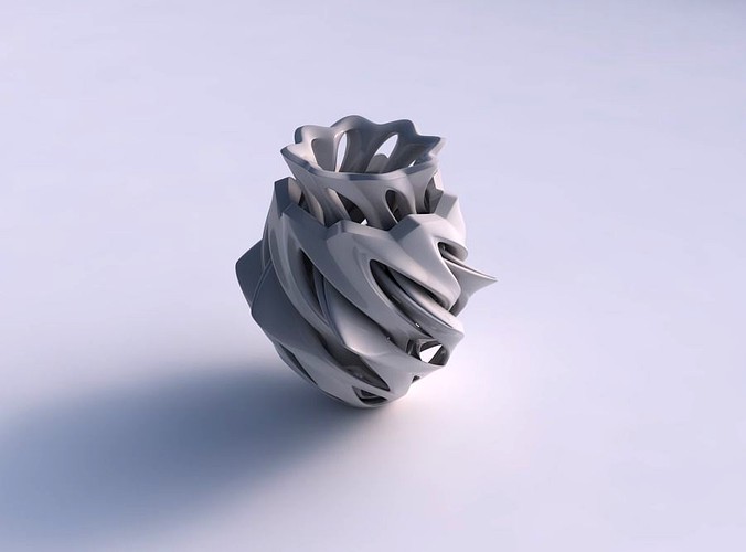 Vase rose spikes squeezed with intersection through cuts twisted and squeezed | 3D