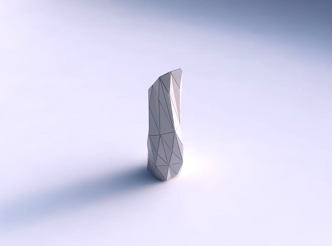 Vase twisted bent rectangle with triangle plates | 3D