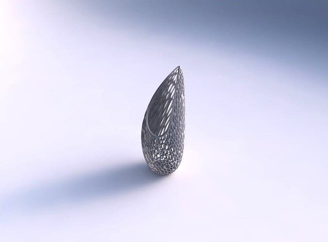 Vase Tsunami with organic lattice and twisted thickness | 3D