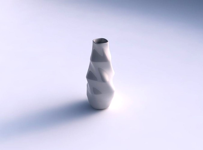 Narrow top vase helix with horizontal sections | 3D