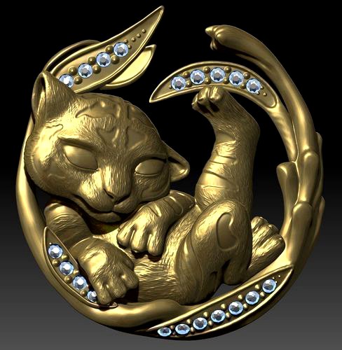 baby tiger magerit pendant | 3D