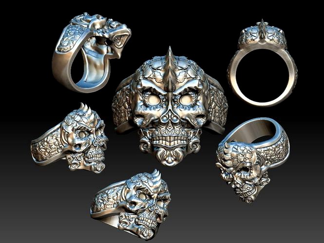 Detailed Skull Ring  | 3D
