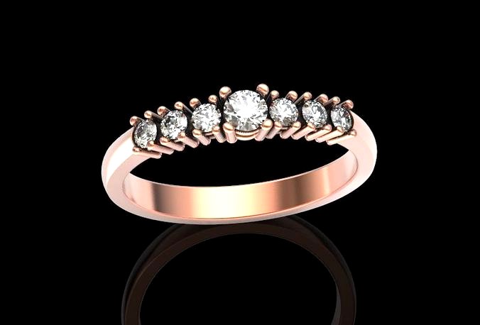 Ring with stones for girls | 3D