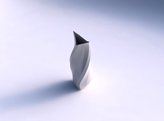 Vase curved tipping triangle 2 with bands | 3D