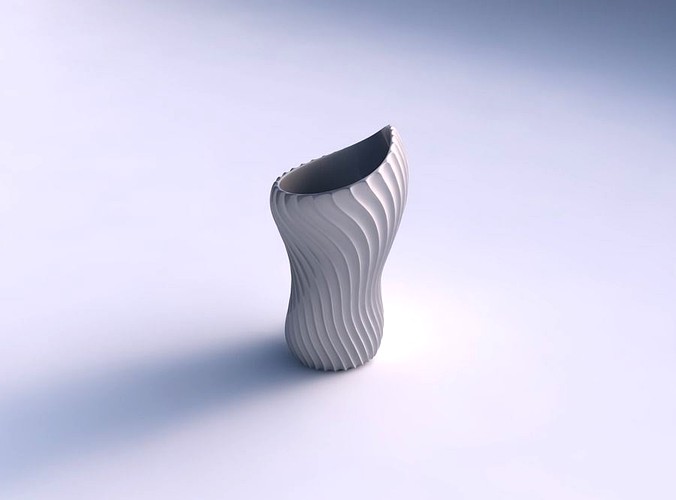 Vase vortex smooth with bent extruded lines | 3D