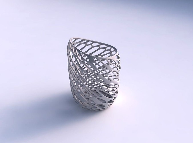 Vase twisted 2 with twisted organic lattice | 3D