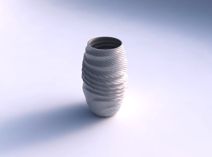 Vase twisted with distorted and twisted grid plates | 3D
