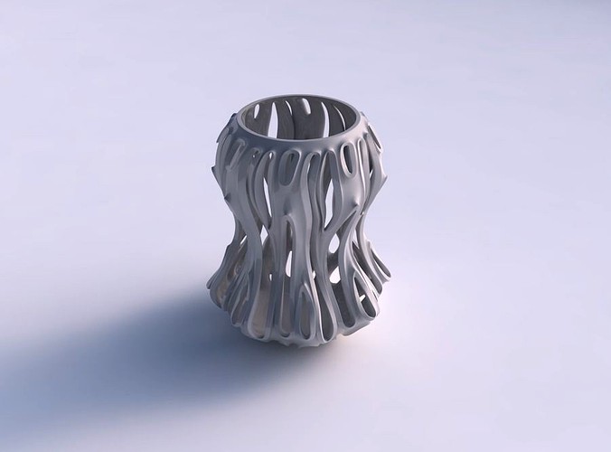 Vase squeezed mid with smooth extuded cuts squeezed | 3D