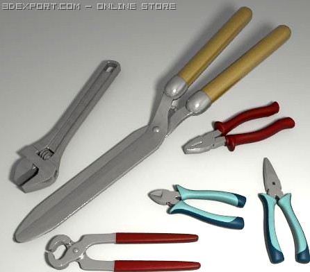 Hand tools set 3D Model