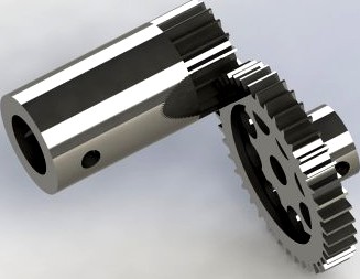 Shaft and gear 3D Model