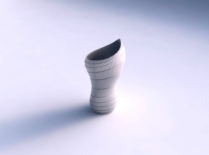 Vase vortex smooth with hard horizontal dents | 3D